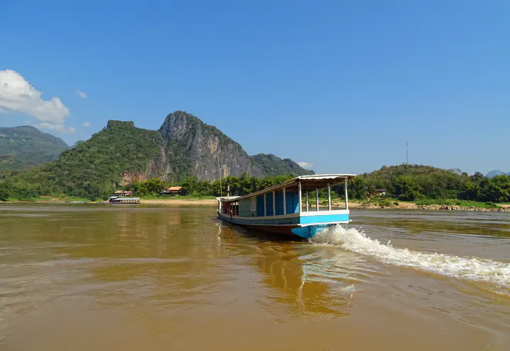 The Mekong River upstream from Luang Prabang, Laos.